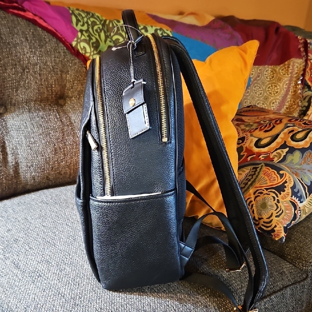 Michael Kors Black Textured Women's Backpack - Picture 6 of 14